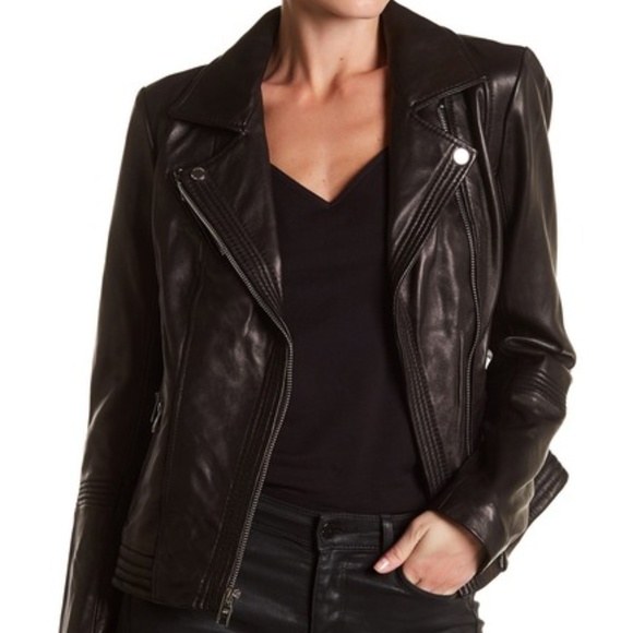MICHAEL Michael Kors BlackLeather Moto Jacket - Picture 1 of 4